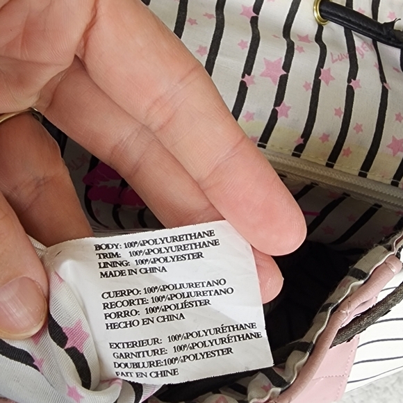 Betsey Johnson Full Size Pink Cat Backpack with Black and White Stripes - Picture 13 of 13